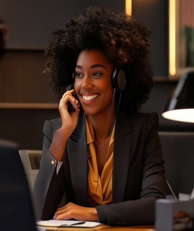Amari answering a call